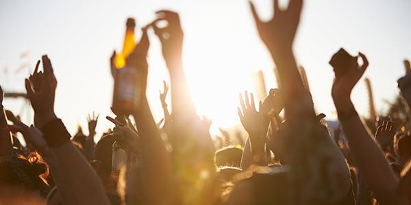live music hands in the crowd