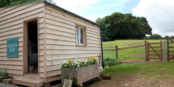 Honesty shop hut in a field