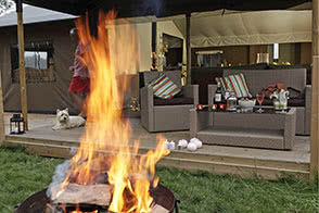 Watch the flickering flames of the fire pit!