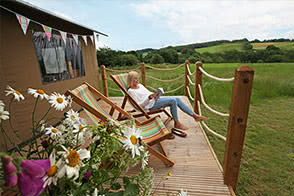 Enjoy the views around Kittisford Barton countryside from the deck of your tent