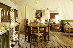 Interior photo of one of the glamping sites - thumbnail