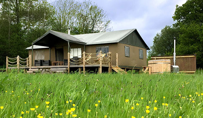 Glamping with private hot tub