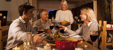 Cook and eat inside the tent with your family