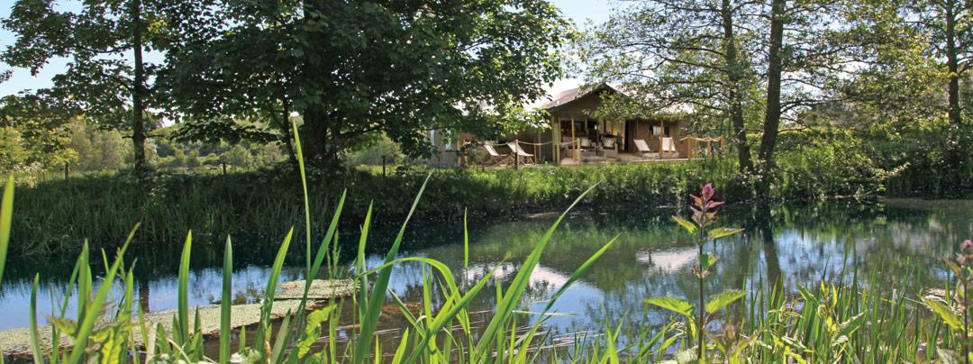Lake outside one of the Exton Park glamping sites in