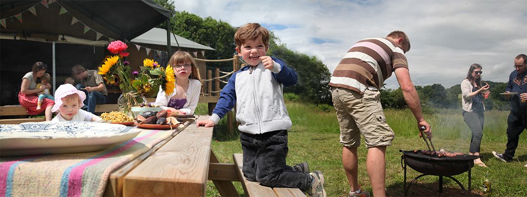 Family fun around the BBQ with the kids in Kittisford